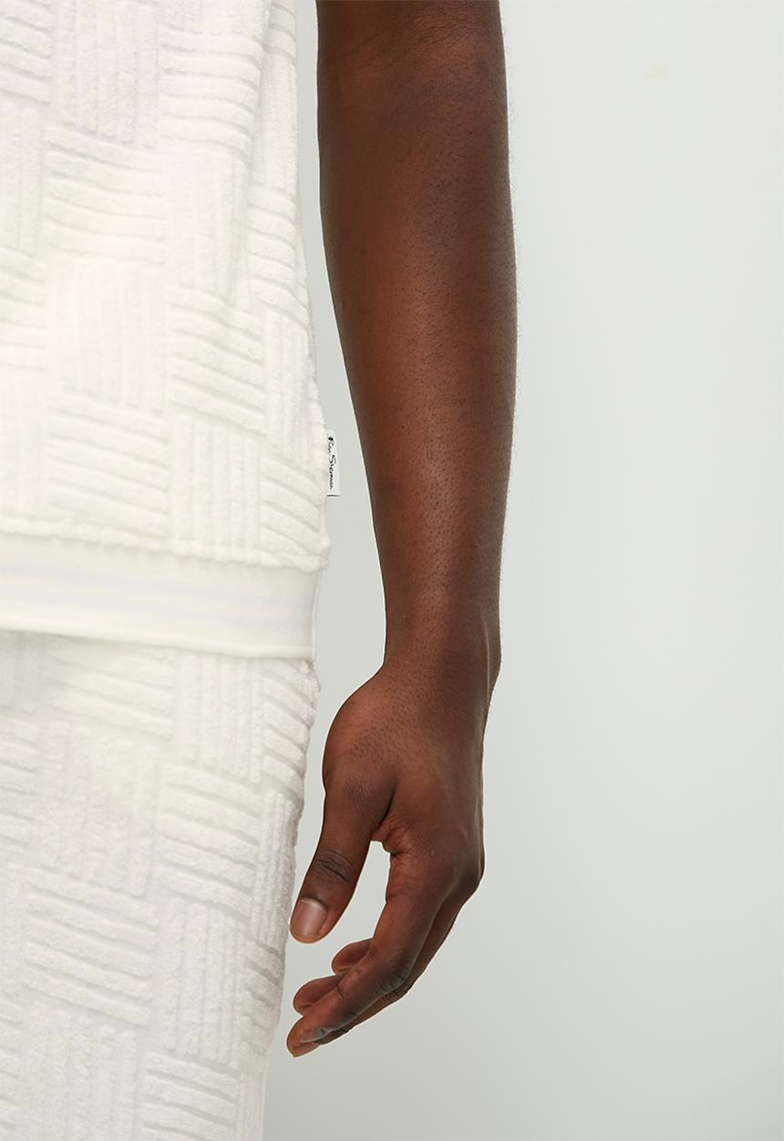 Ben Sherman - Terry textured polo - off white
