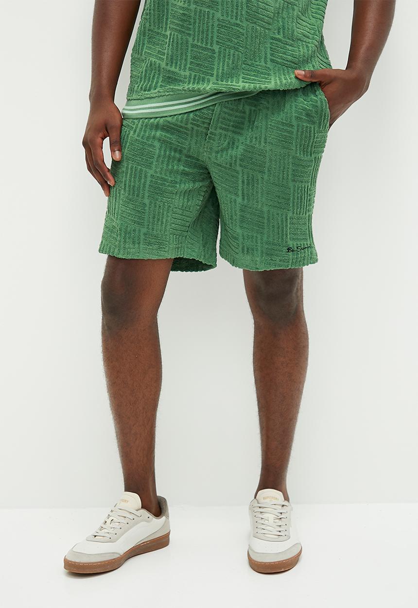 Ben Sherman - Terry textured shorts - rich fern