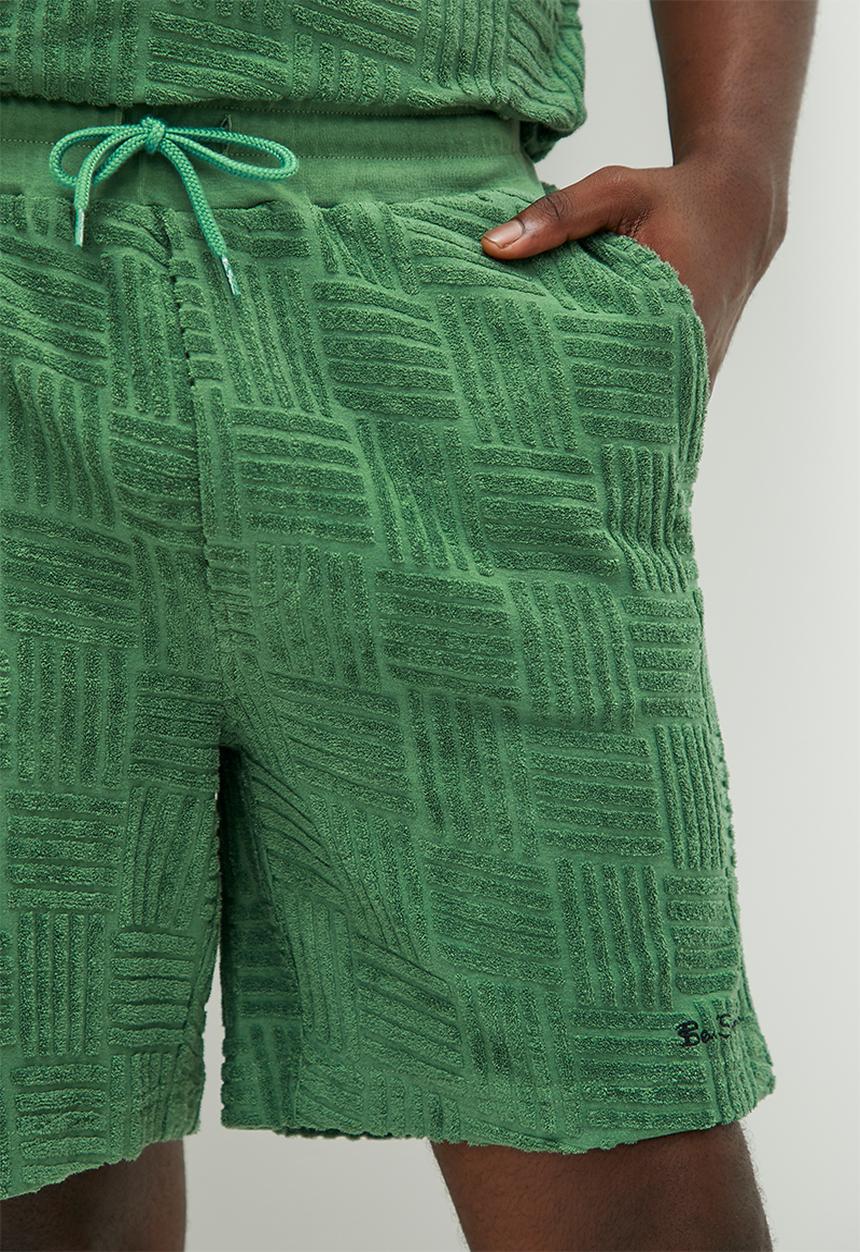 Ben Sherman - Terry textured shorts - rich fern