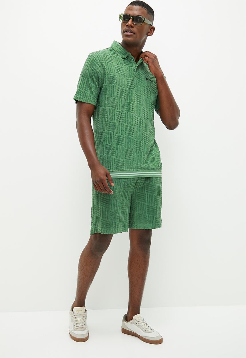 Ben Sherman - Terry textured shorts - rich fern