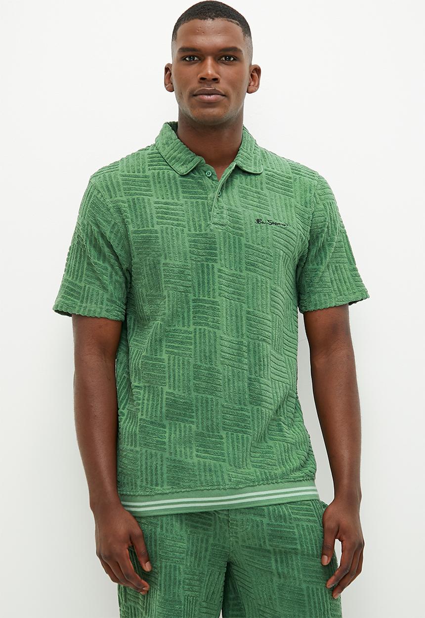 Ben Sherman - Terry textured polo - rich fern