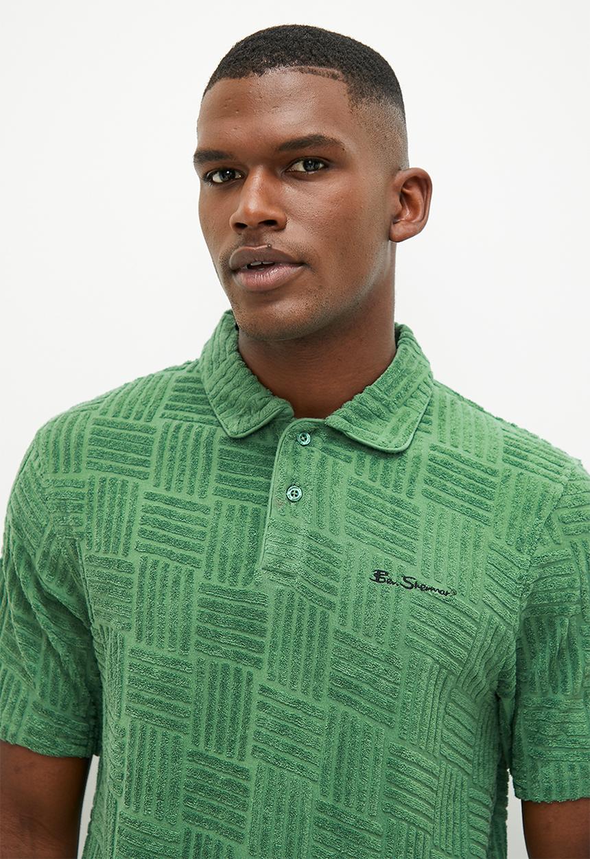 Ben Sherman - Terry textured polo - rich fern