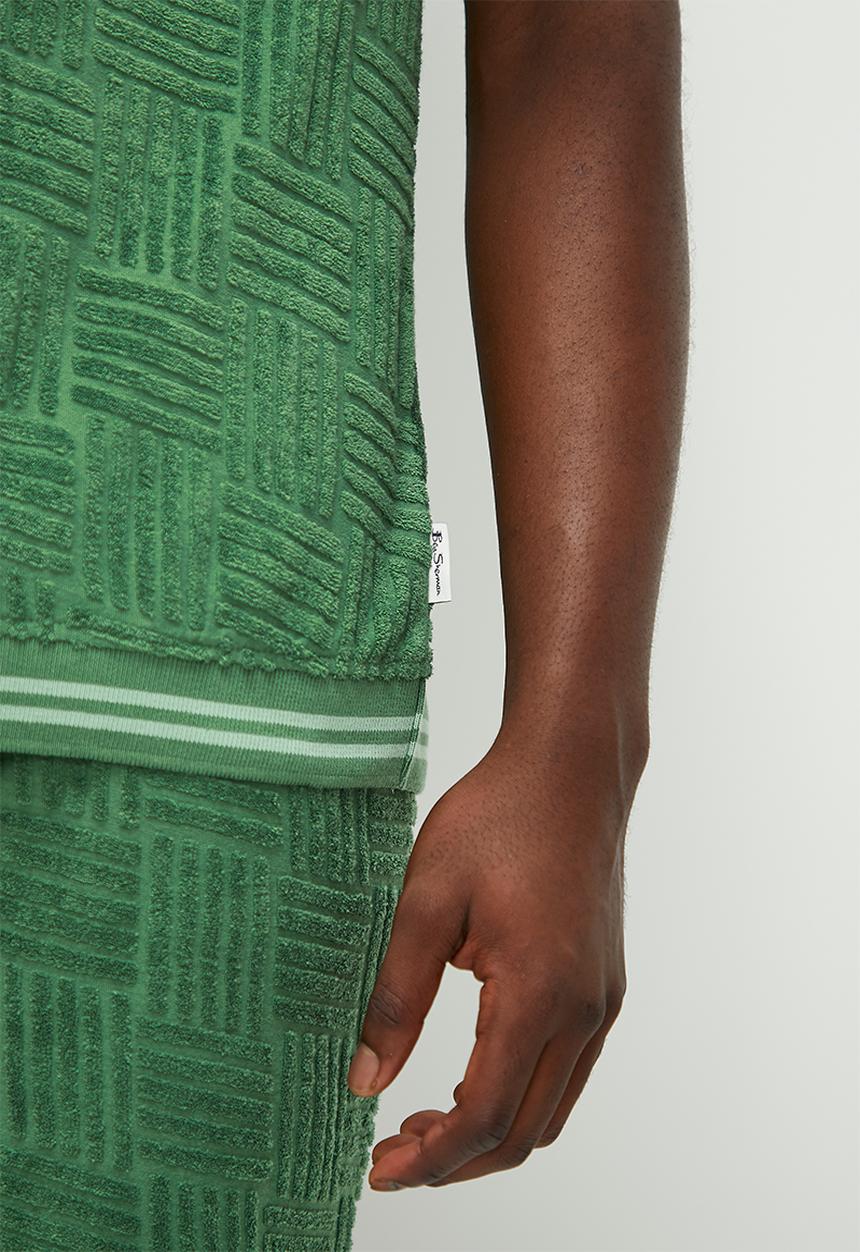 Ben Sherman - Terry textured polo - rich fern