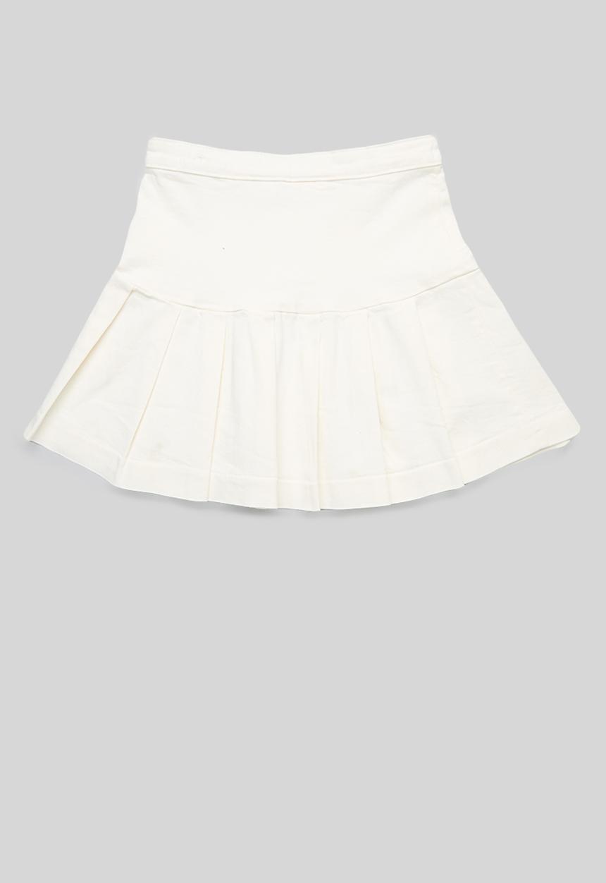 H&M - Pleated denim skirt - white