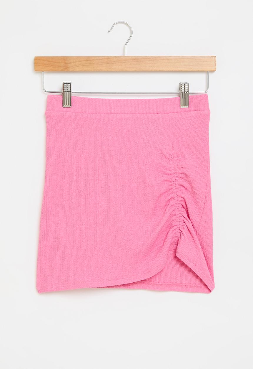 H&M - Ruched crinkled skirt - pink