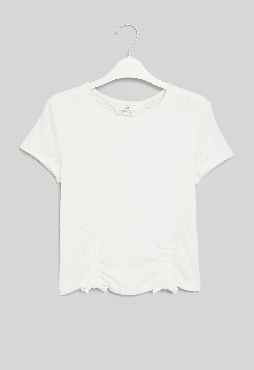 H&M - Tie-detail top - white