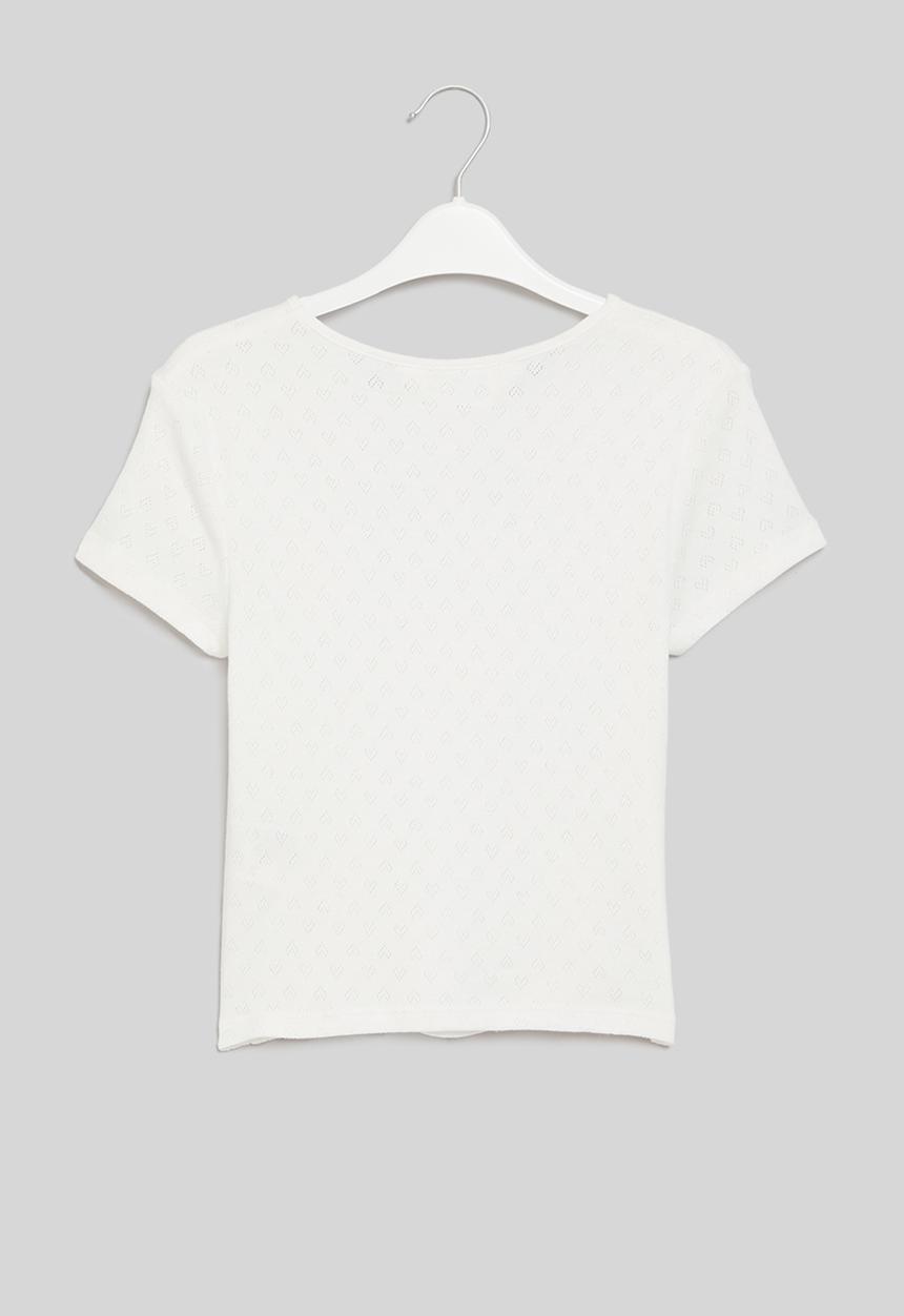 H&M - Tie-detail top - white