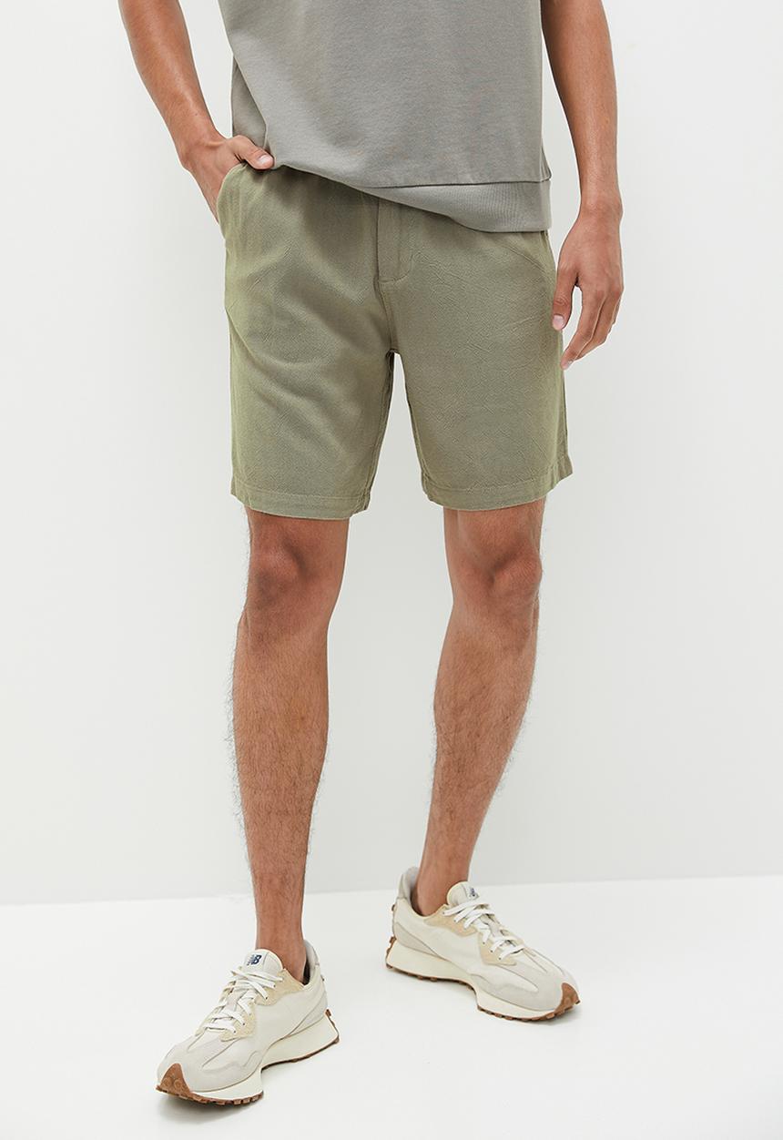 Superbalist - Penn fashion drapey linen short - khaki
