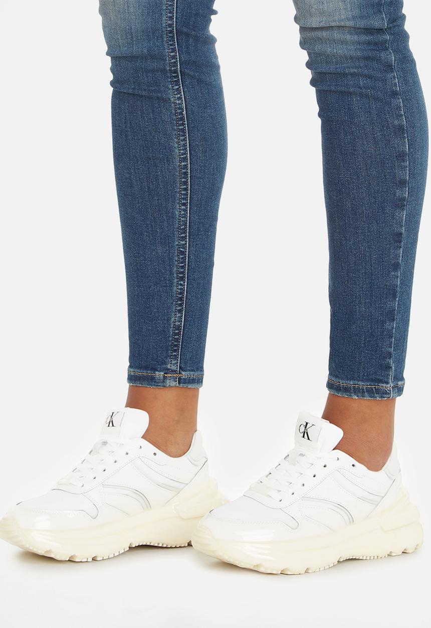 Calvin Klein - Chunky run low lace up dip wn - Bright White/Dip Dyed C White