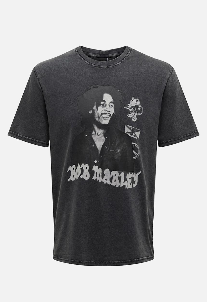 Only & Sons - Bob Marley reg short sleeve T-shirt - black