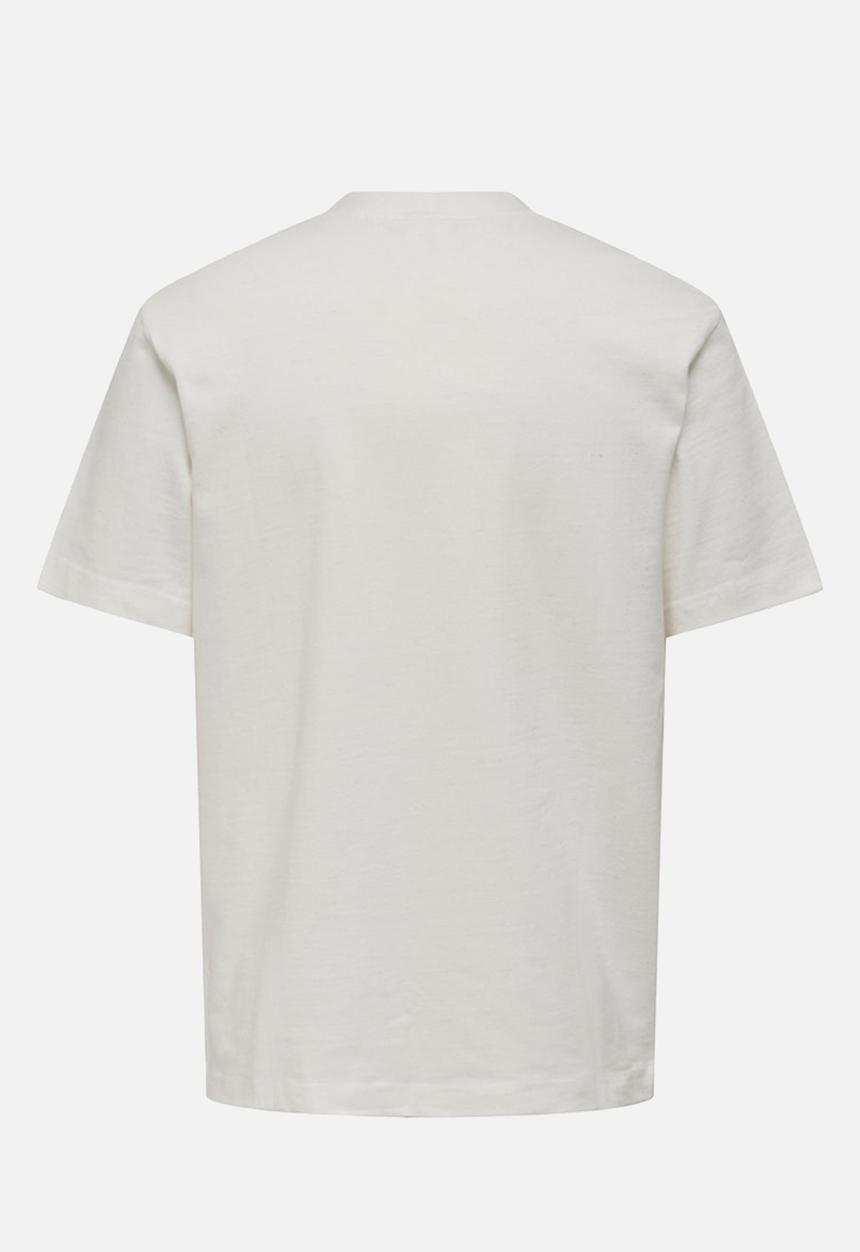 Only & Sons - Onsedgar reg hiking short sleeve T-shirt - cloud dancer