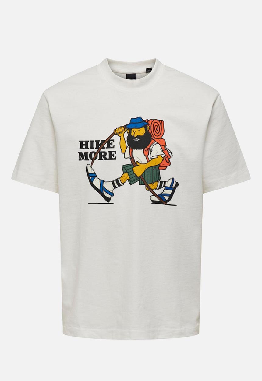 Only & Sons - Onsedgar reg hiking short sleeve T-shirt - cloud dancer