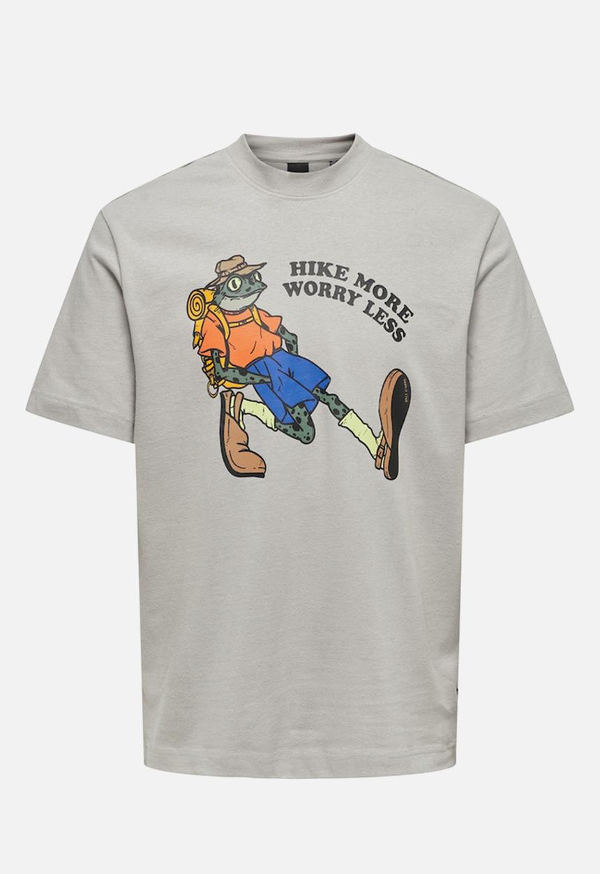 Only & Sons - Edgar reg hiking short sleeve T-shirt - Ash