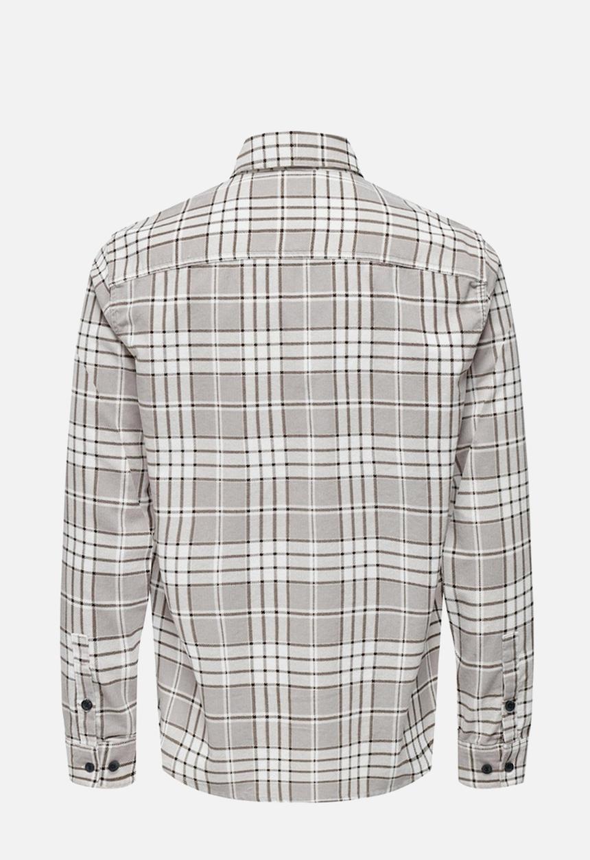 Only & Sons - Leo reg long sleeve wash cord shirt - antique white