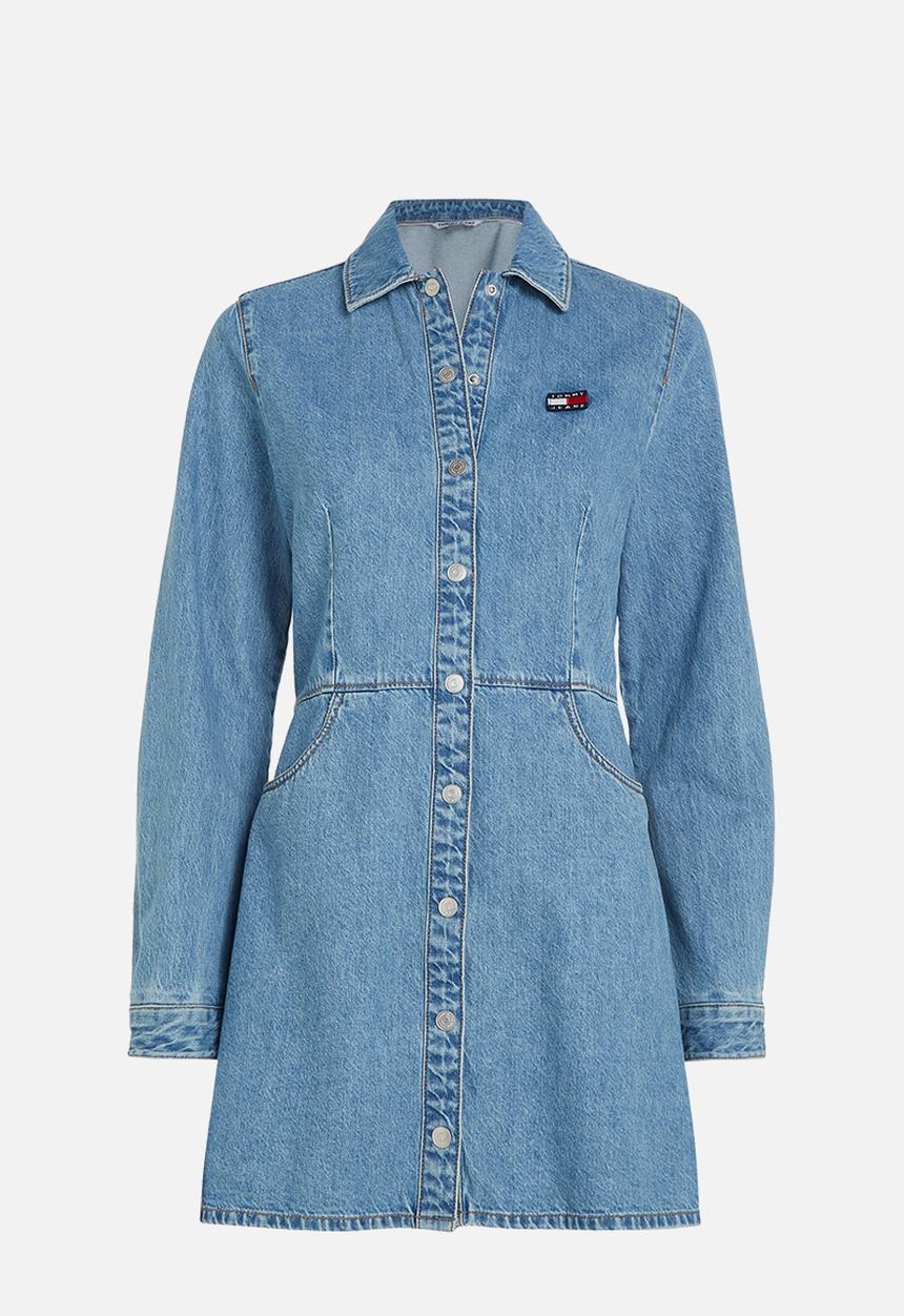 Tommy Hilfiger - Tjw long sleeve badge denim mini dress - blue denim