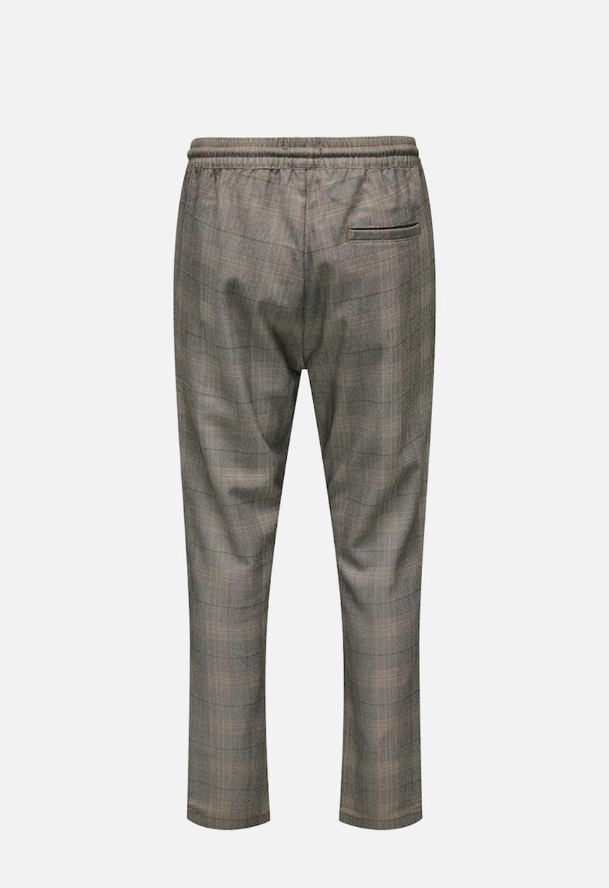 Only & Sons - Linus Life Tap Check Pant - Tabacco Brown