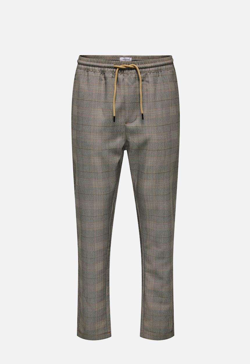 Only & Sons - Linus Life Tap Check Pant - Tabacco Brown