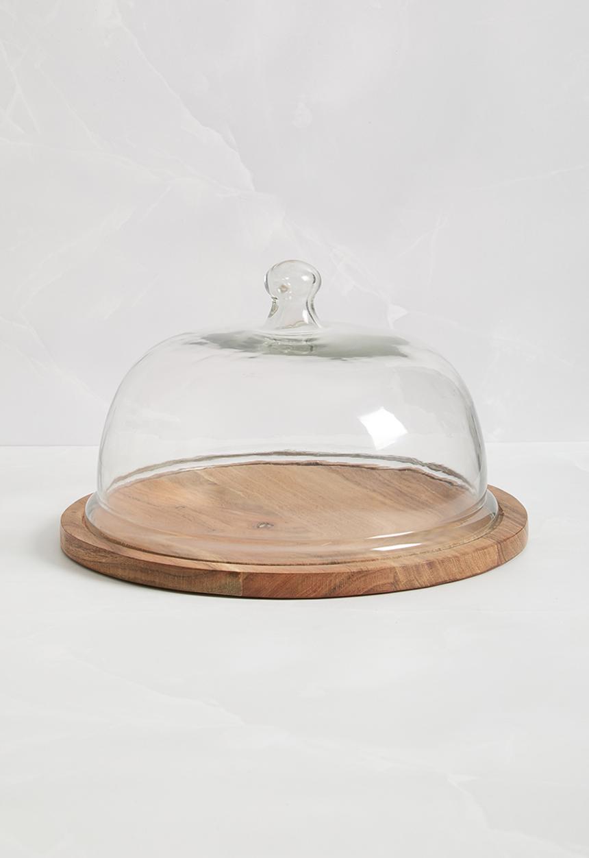 Sixth Floor - Gladeo cake dome & stand - wood