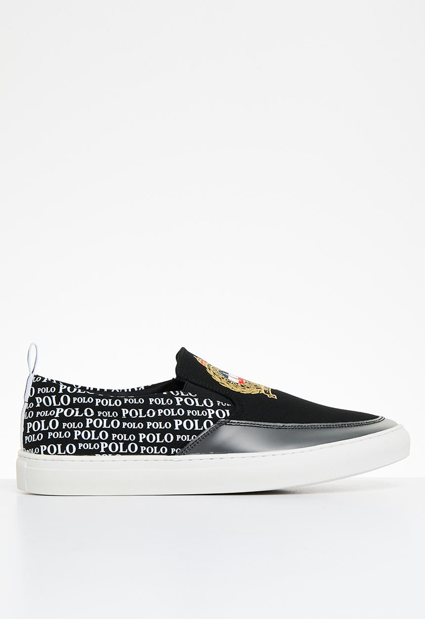 POLO - Cotton cemented slip on sneaker - black