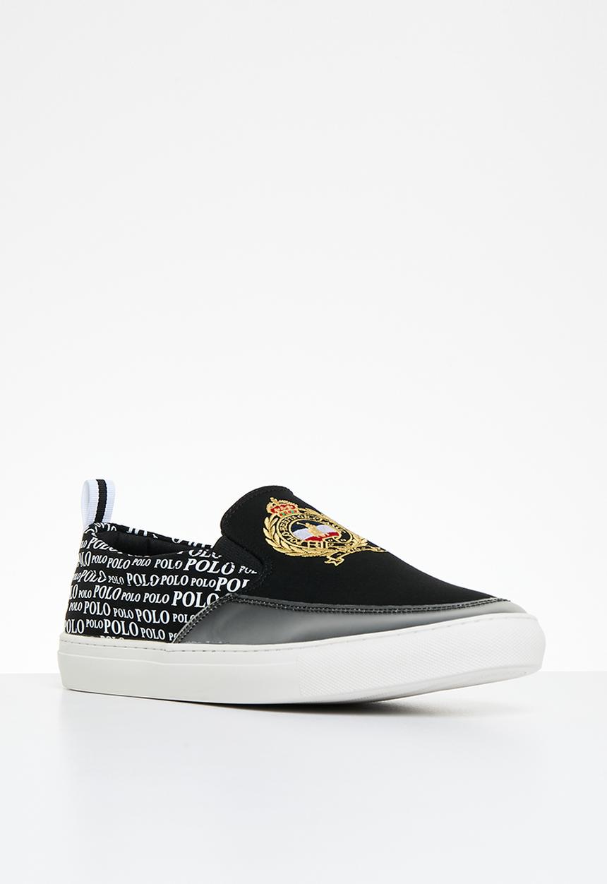 POLO - Cotton cemented slip on sneaker - black