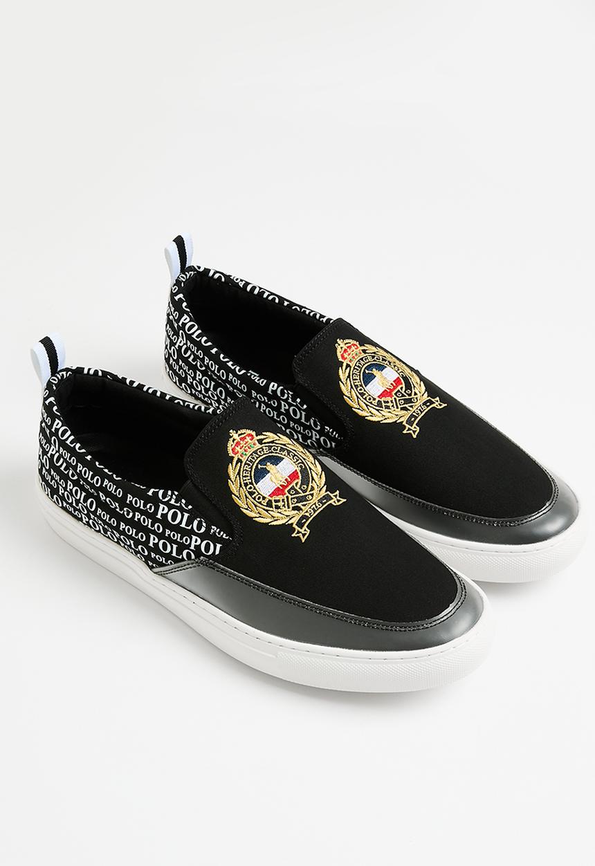 POLO - Cotton cemented slip on sneaker - black