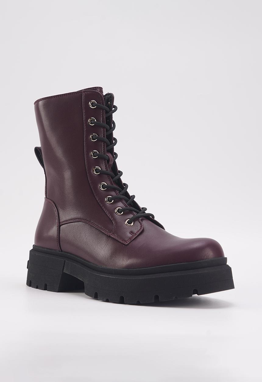 Nine West - Carina lace up boot - burgundy