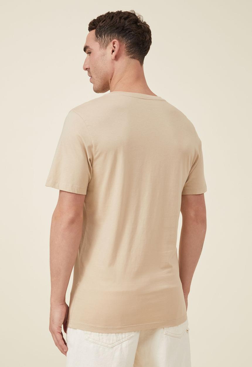 Cotton On - Organic v-neck T-shirt - stone clay