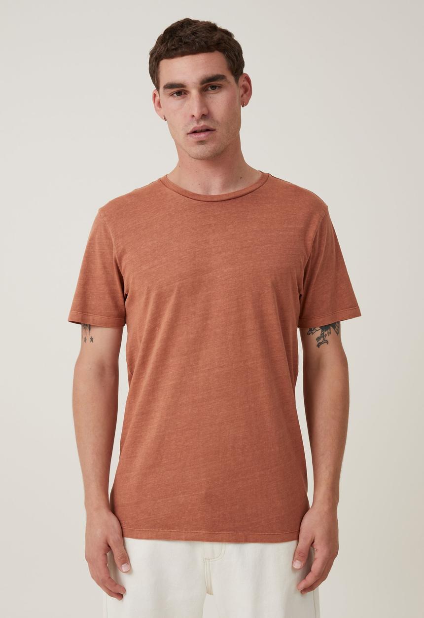 Cotton On - Organic regular fit crew T-shirt - terracotta