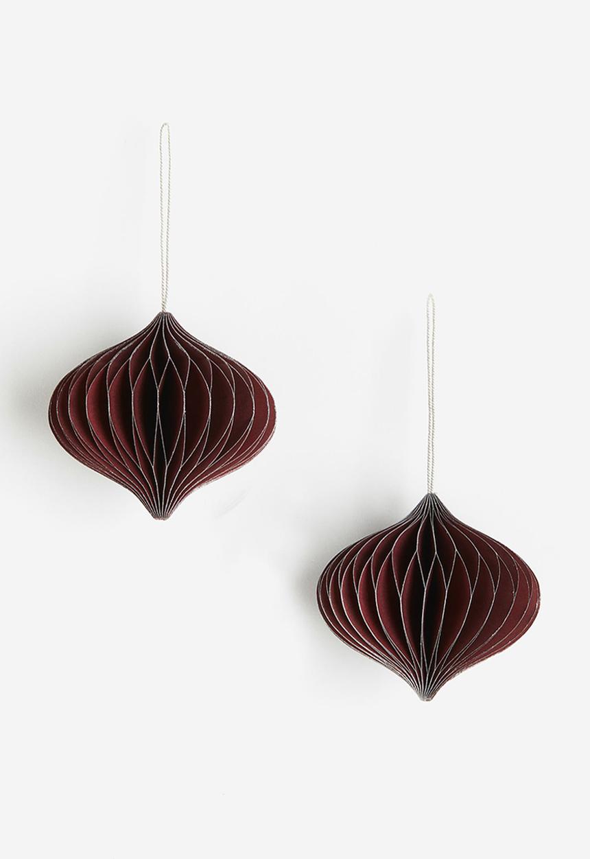 H&M - 2-pack christmas decorations - red