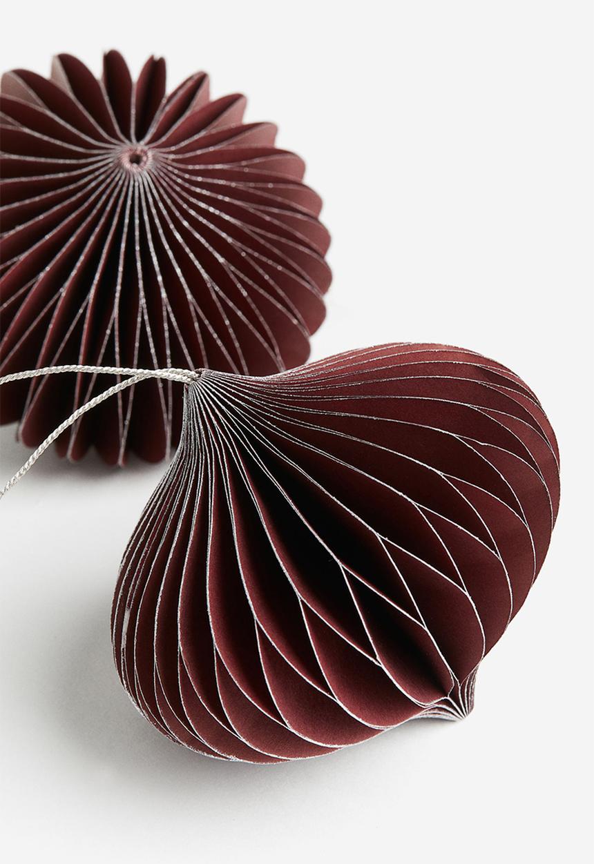 H&M - 2-pack christmas decorations - red