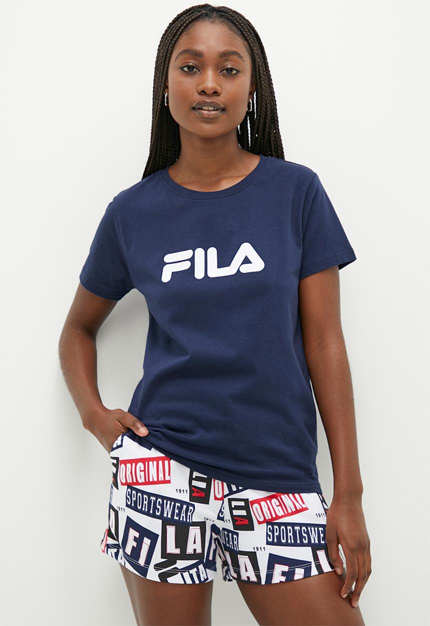 FILA - Mono deckle T-shirt - fila blue