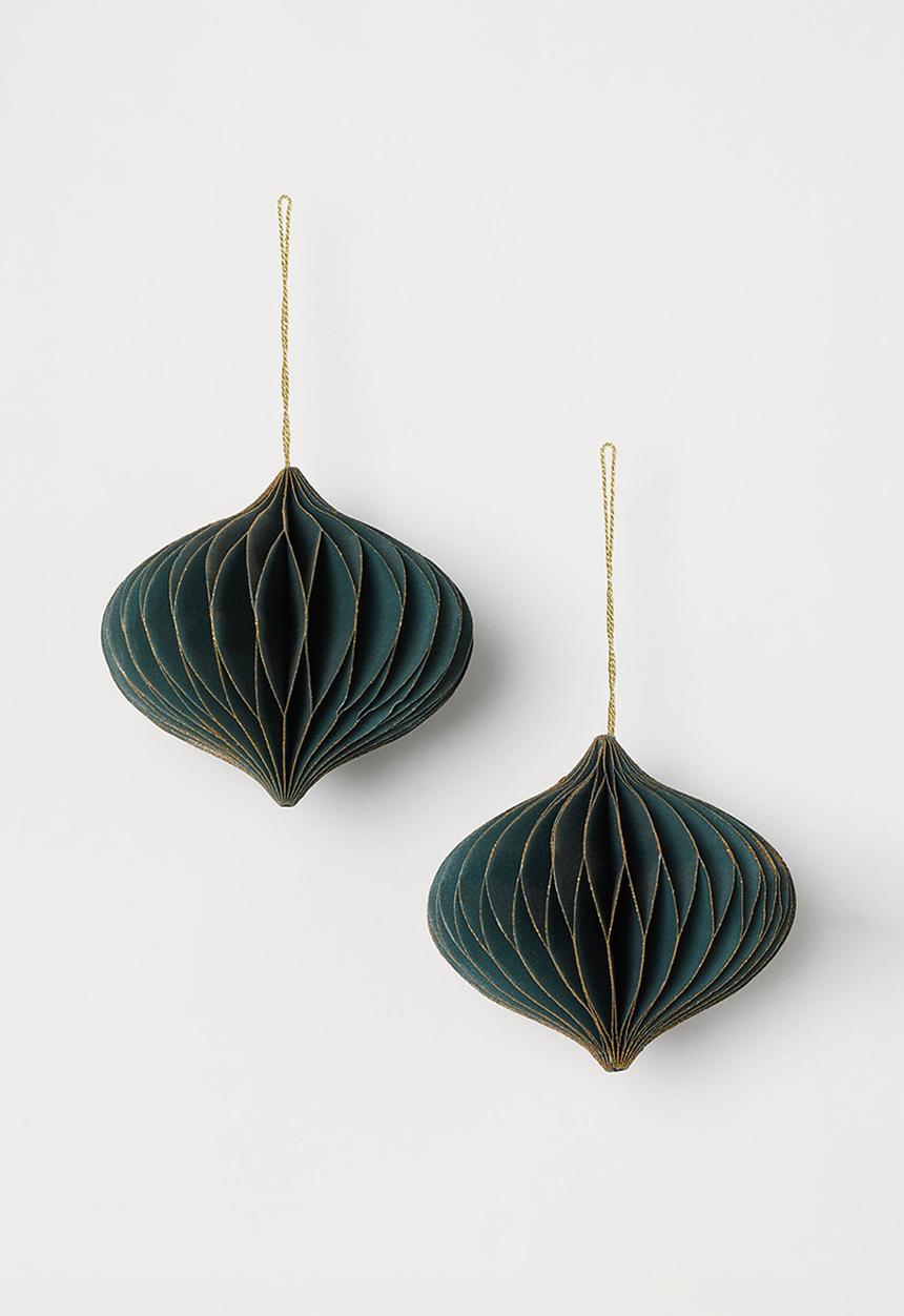 H&M - 2-pack christmas decorations - dark green