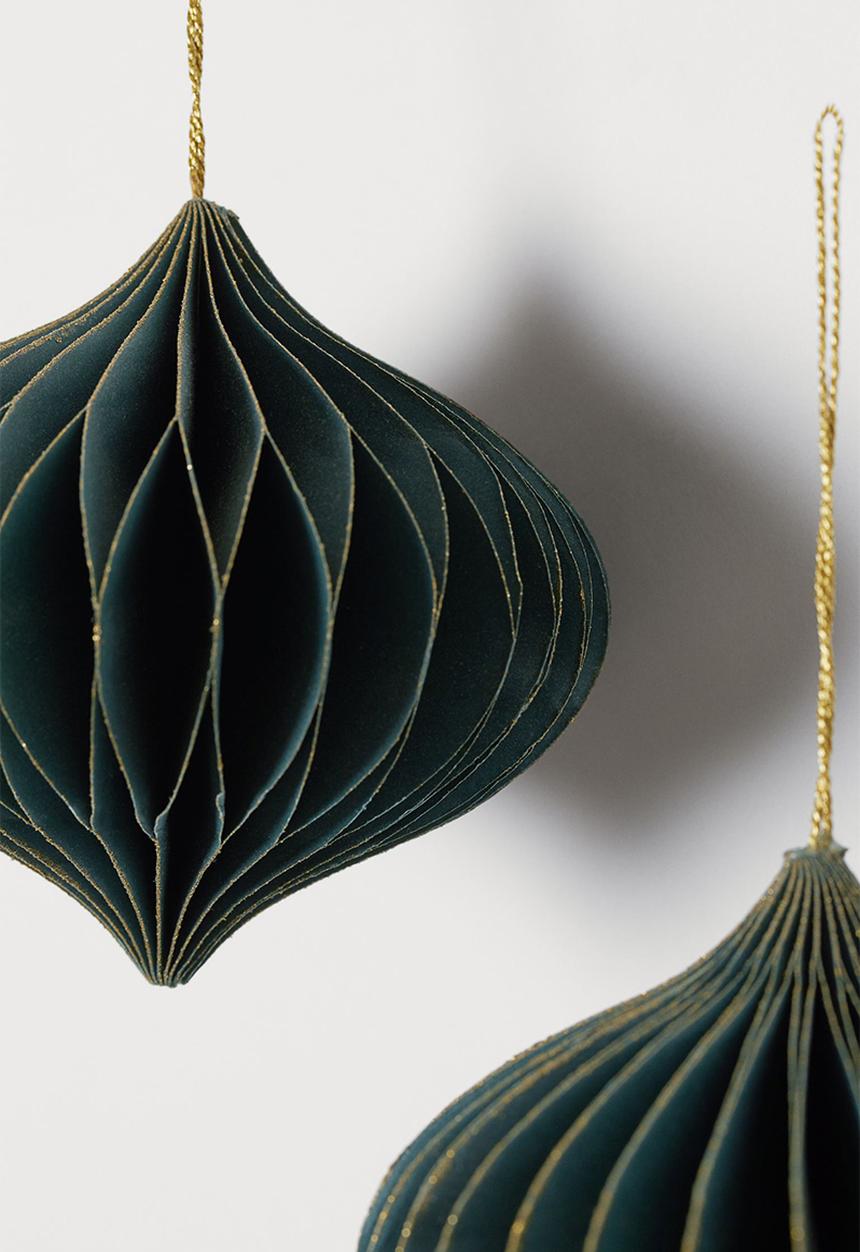 H&M - 2-pack christmas decorations - dark green