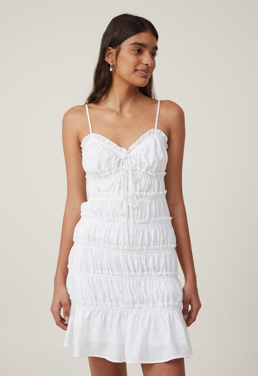 Cotton On - Rhi Rouched Mini Dress - White