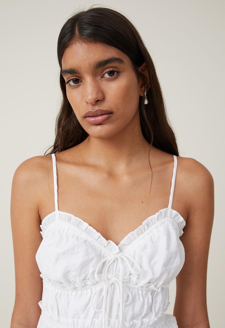 Cotton On - Rhi Rouched Mini Dress - White