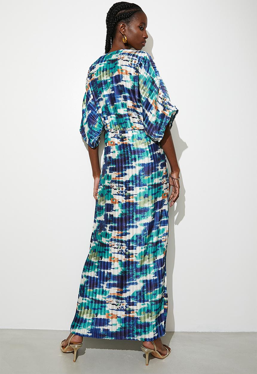 VELVET - Pleated dolman sleeve maxi dress - multi