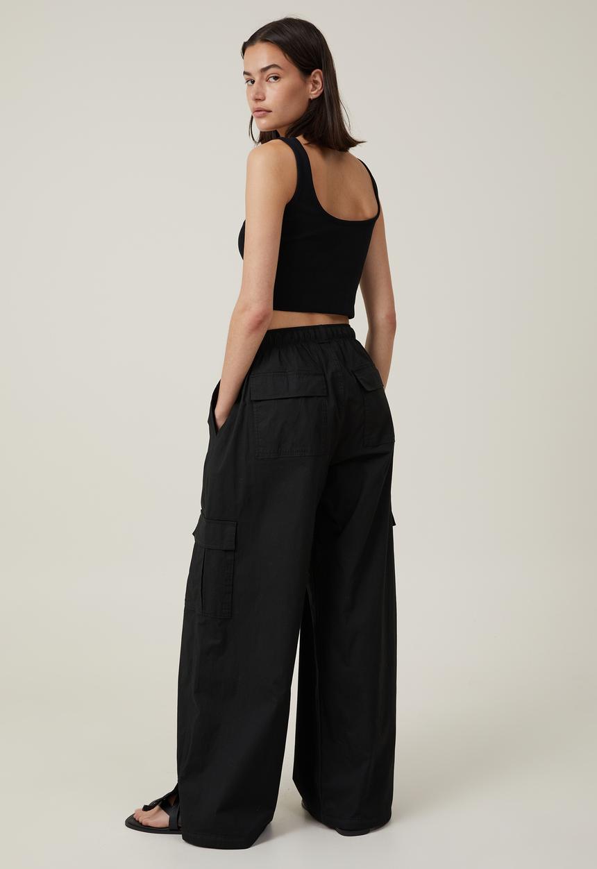 Cotton On - Summer Wide Leg Pant - Black