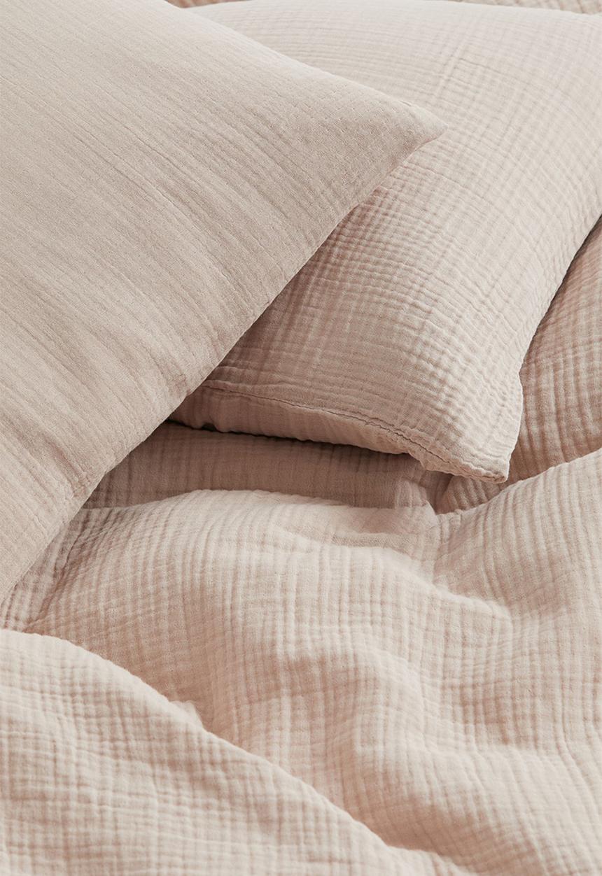 H&M - Muslin double/king duvet cover set - beige