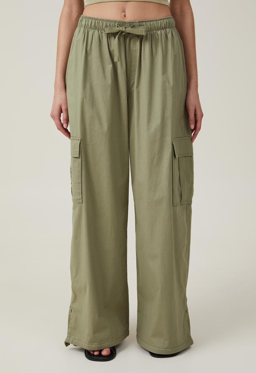 Cotton On - Summer Wide Leg Pant - Khaki