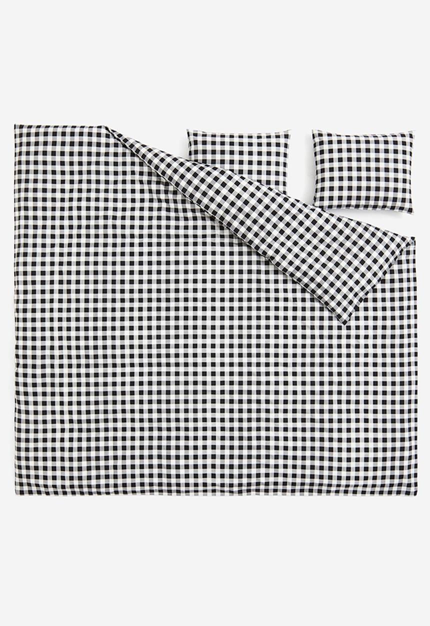 H&M - Flannel double/king duvet cover set - black