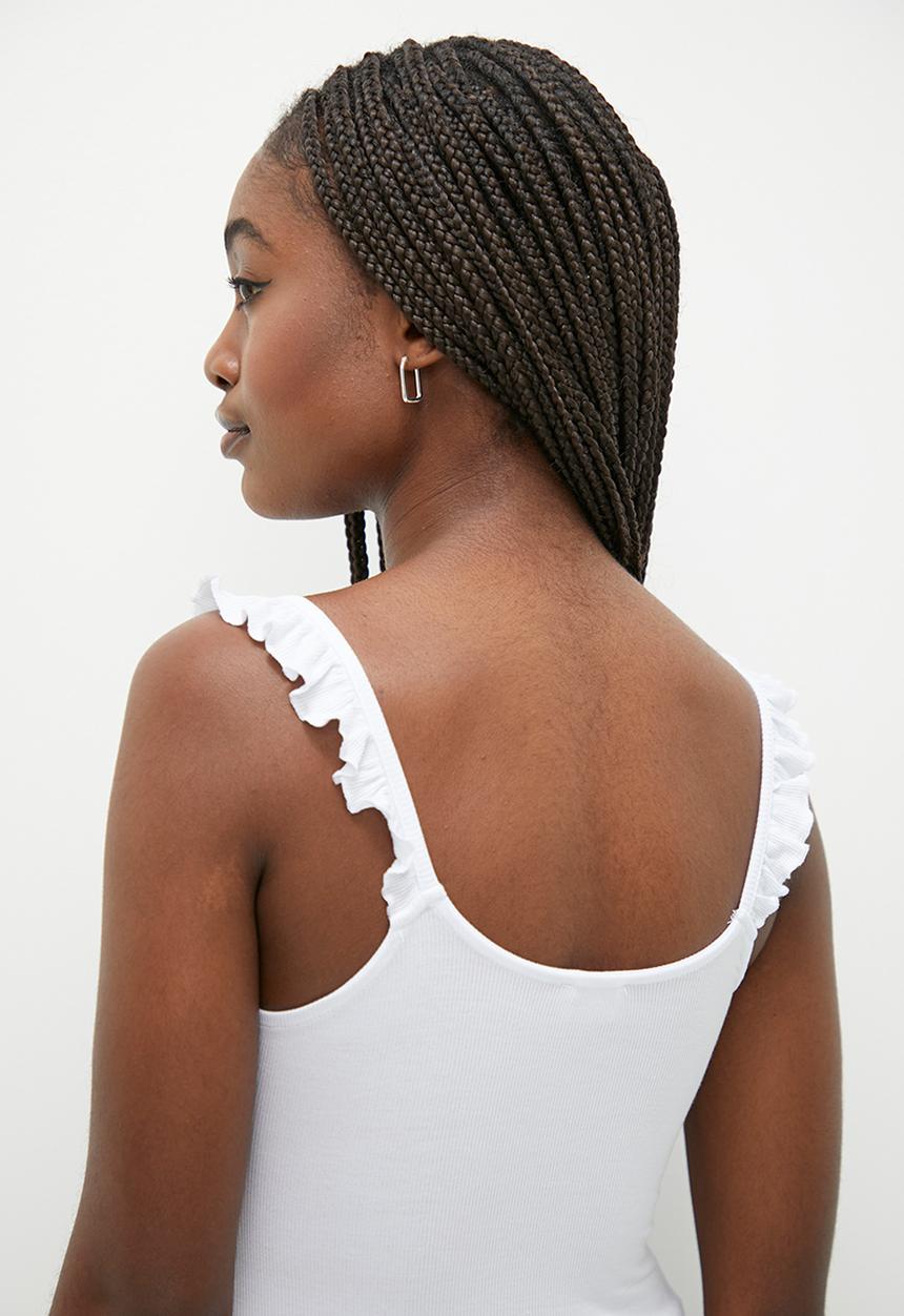 Cotton On - Poppy frill strap tank - white