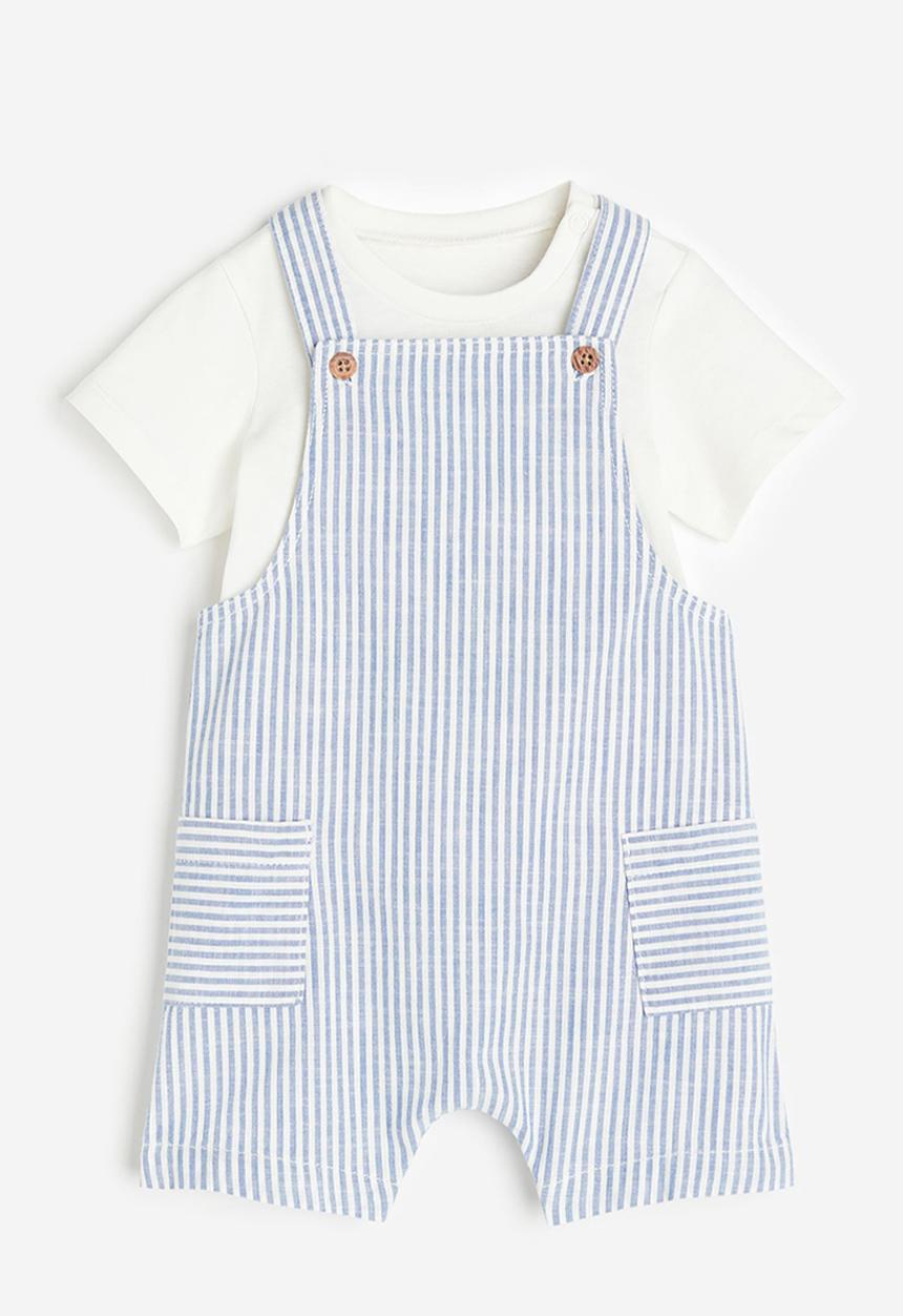 H&M - 2-Piece cotton set - blue striped
