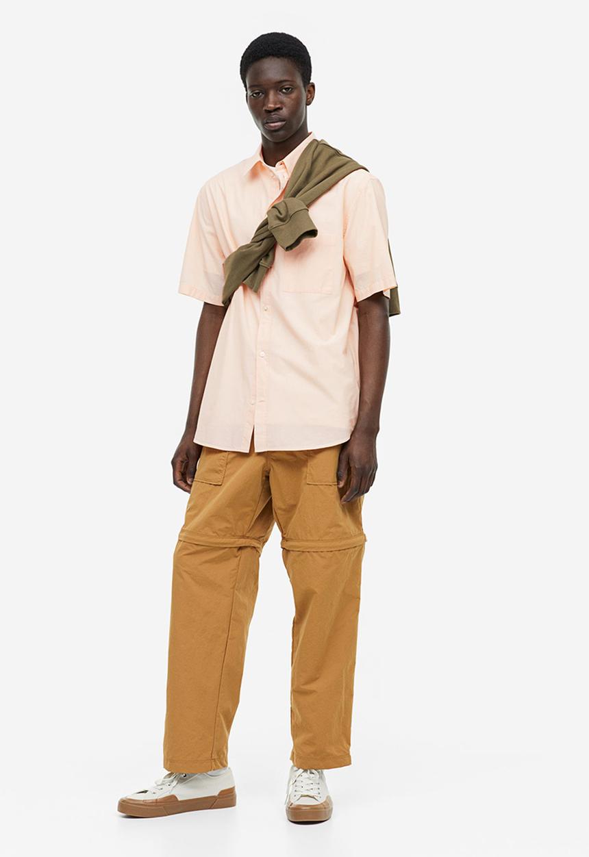 H&M - Regular fit short-sleeved shirt - peach