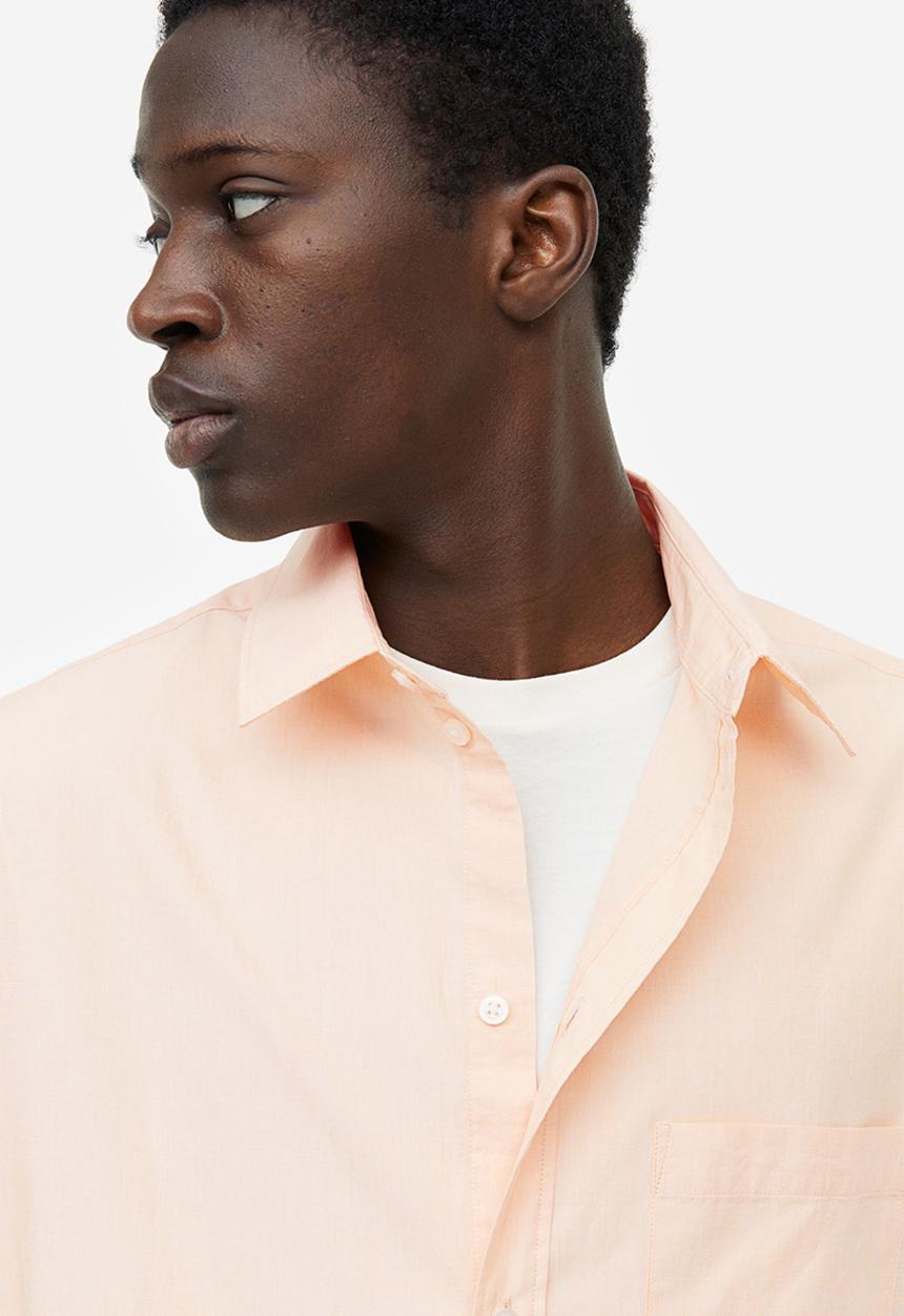 H&M - Regular fit short-sleeved shirt - peach