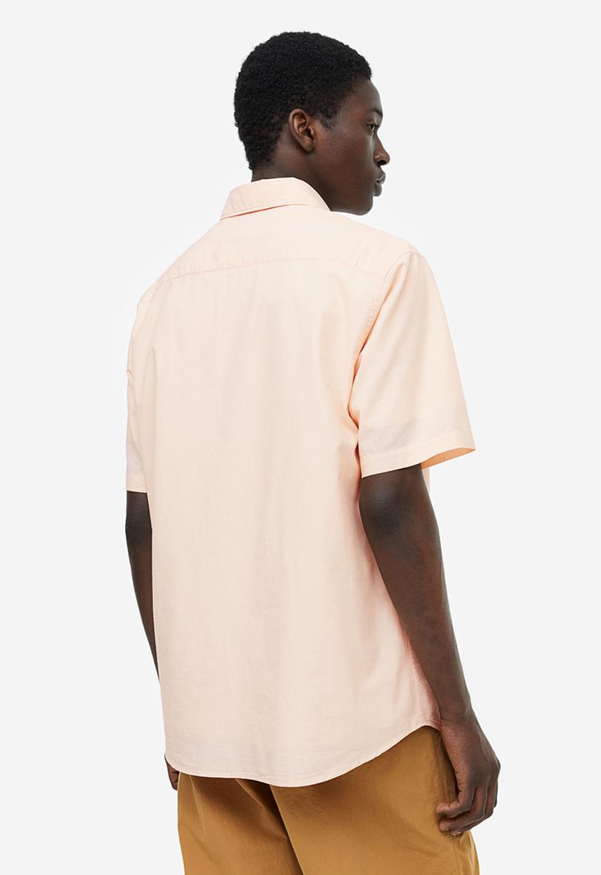 H&M - Regular fit short-sleeved shirt - peach