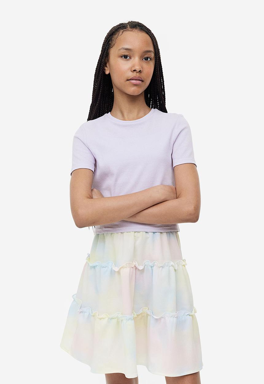 H&M - 2-Piece top & skirt set - lilac & light yellow
