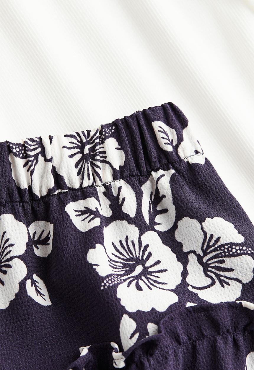 H&M - 2-Piece top & skirt set - navy blue floral