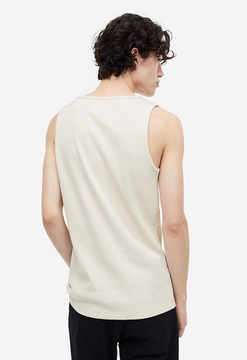 H&M - Ribbed vest top - light beige
