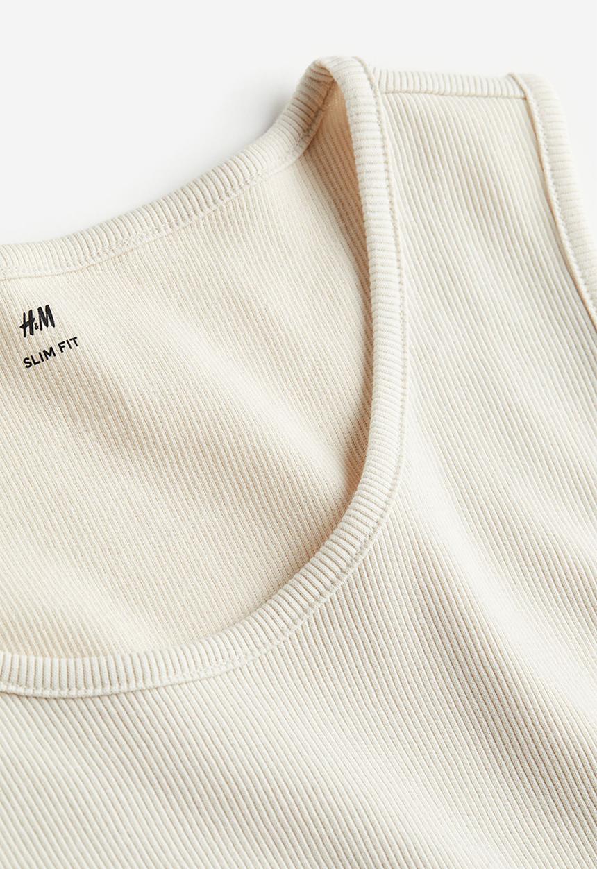 H&M - Ribbed vest top - light beige