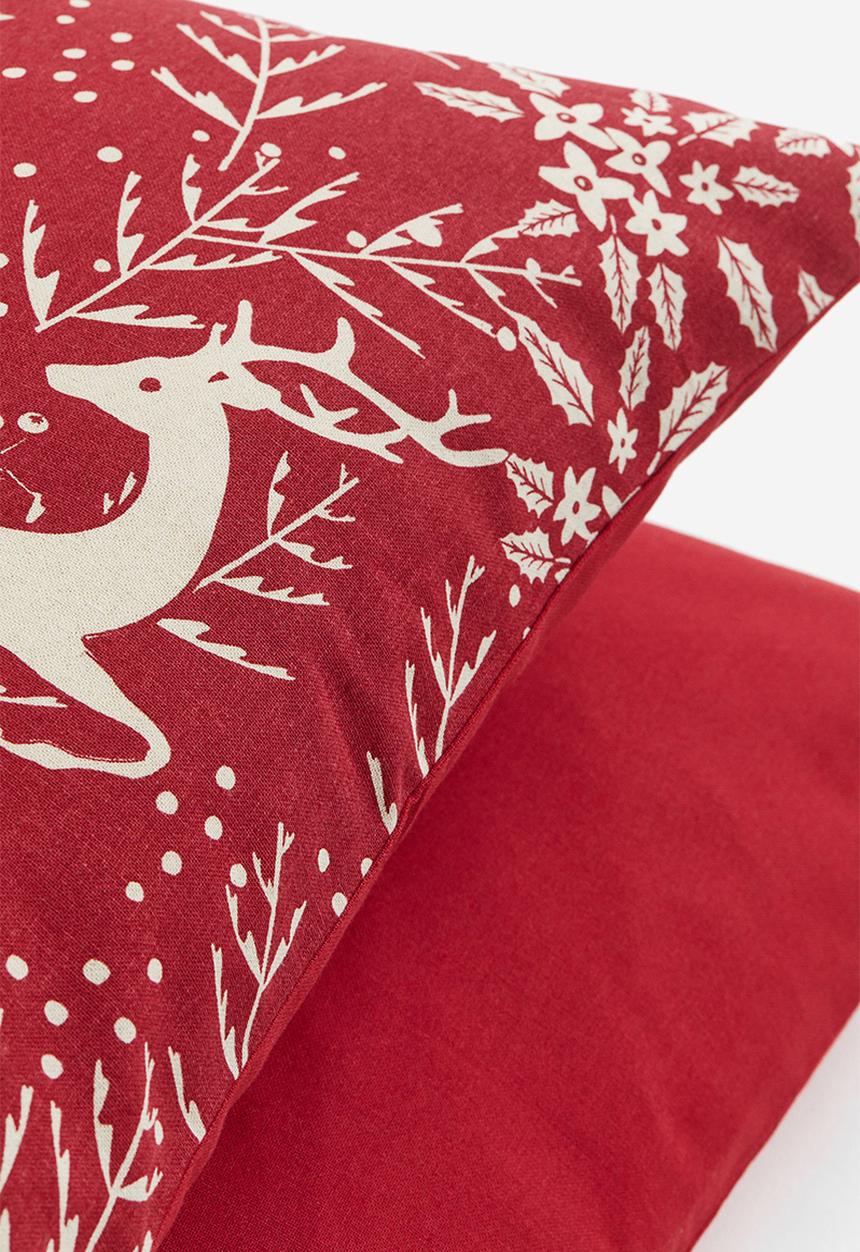 H&M - 2-pack cotton canvas cushion covers - red